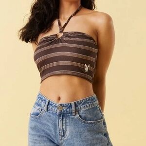 Brown Playboy Halter Top